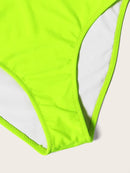 Neon<b style="color:White;"><font size="1"> -</font></b>Criss Cross Plunging One Piece Swimsuit