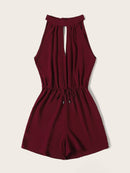 Drawstring<b style="color:White;"><font size="1"> -</font></b>Waist<b style="color:White;"><font size="1"> -</font></b>Cut Out Tie Back Playsuit