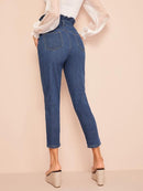 Light<b style="color:White;"><font size="1"> -</font></b>Wash<b style="color:White;"><font size="1"> -</font></b>Button Fly Paperbag Waist Jeans