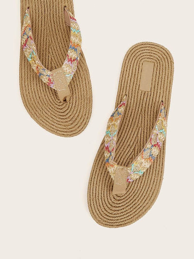 Plaited<b style="color:White;"><font size="1"> -</font></b>Detail Flip Flops