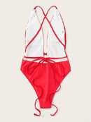 U-Plunge<b style="color:White;"><font size="1"> -</font></b>Criss<b style="color:White;"><font size="1"> -</font></b>Cross Backless One Piece Swim