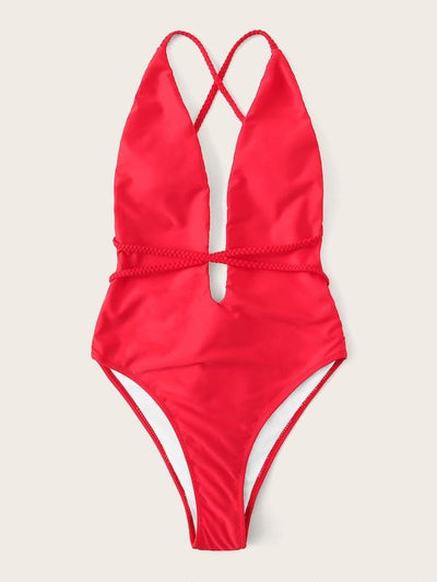 U-Plunge<b style="color:White;"><font size="1"> -</font></b>Criss<b style="color:White;"><font size="1"> -</font></b>Cross Backless One Piece Swim