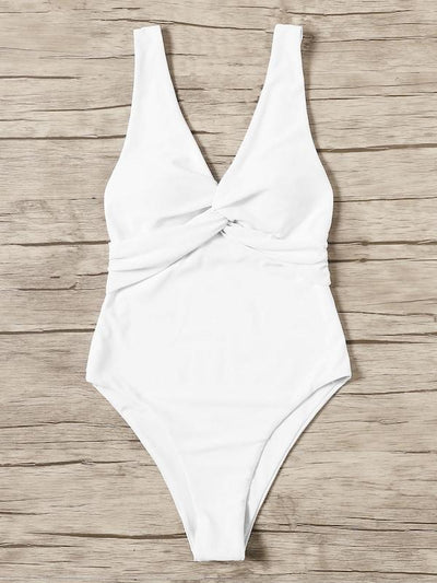 Twist<b style="color:White;"><font size="1"> -</font></b>Ruched<b style="color:White;"><font size="1"> -</font></b>Low Back One Piece Swim