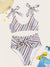 Striped<b style="color:White;"><font size="1"> -</font></b>Tie<b style="color:White;"><font size="1"> -</font></b>Shoulder<b style="color:White;"><font size="1"> -</font></b>Top With High Waist Bikini