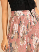 Frilled<b style="color:White;"><font size="1"> -</font></b>Waist<b style="color:White;"><font size="1"> -</font></b>Botanical Pleated Culotte Pants