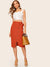 Knot<b style="color:White;"><font size="1"> -</font></b>Waist<b style="color:White;"><font size="1"> -</font></b>Button Front Split Skirt