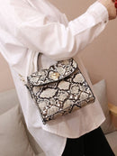 Snakeskin<b style="color:White;"><font size="1"> -</font></b>Print Satchel Bag