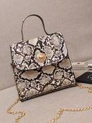 Snakeskin<b style="color:White;"><font size="1"> -</font></b>Print Satchel Bag