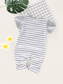 Baby<b style="color:White;"><font size="1"> -</font></b>Whale<b style="color:White;"><font size="1"> -</font></b>Print Striped Popper Romper