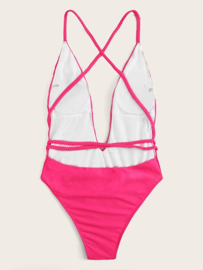 U-Plunge<b style="color:White;"><font size="1"> -</font></b>Criss<b style="color:White;"><font size="1"> -</font></b>Cross Backless One Piece Swim