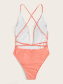 U-Plunge<b style="color:White;"><font size="1"> -</font></b>Criss<b style="color:White;"><font size="1"> -</font></b>Cross Backless One Piece Swim