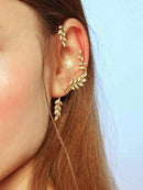 Leaf<b style="color:White;"><font size="1"> -</font></b>Design Ear Climber 1pc