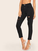 Ripped<b style="color:White;"><font size="1"> -</font></b>Raw Hem Jeans