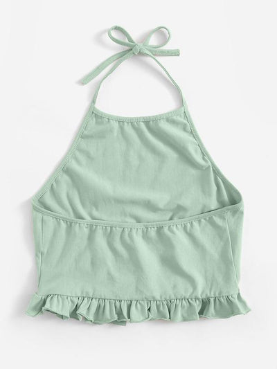 Ruffle<b style="color:White;"><font size="1"> -</font></b>Hem Halter Top