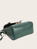 Croc<b style="color:White;"><font size="1"> -</font></b>Embossed Twilly Scarf Satchel Bag