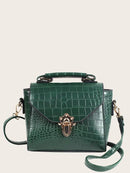 Croc<b style="color:White;"><font size="1"> -</font></b>Embossed Twilly Scarf Satchel Bag