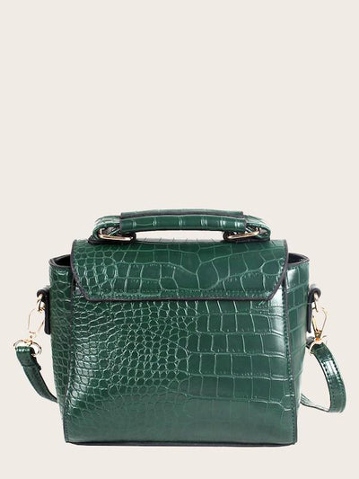 Croc<b style="color:White;"><font size="1"> -</font></b>Embossed Twilly Scarf Satchel Bag