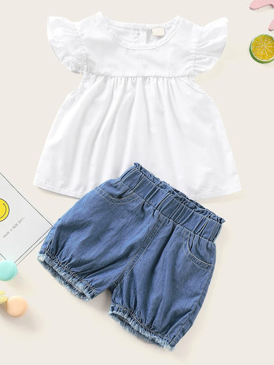 Baby<b style="color:White;"><font size="1"> -</font></b>Babydoll<b style="color:White;"><font size="1"> -</font></b>Top With Denim Shorts