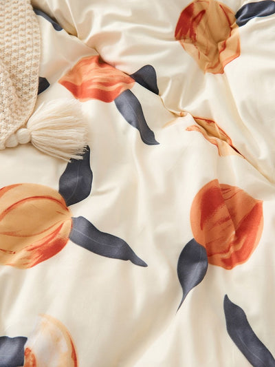 Peach<b style="color:White;"><font size="1"> -</font></b>Print Bedding Set