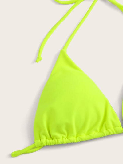 Neon<b style="color:White;"><font size="1"> -</font></b>Lime<b style="color:White;"><font size="1"> -</font></b>Triangle<b style="color:White;"><font size="1"> -</font></b>Top With Tie Side Tanga Bikini