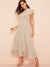 Ruffle<b style="color:White;"><font size="1"> -</font></b>Trim Dot Print Dress