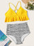Peplum<b style="color:White;"><font size="1"> -</font></b>Top<b style="color:White;"><font size="1"> -</font></b>With<b style="color:White;"><font size="1"> -</font></b>Leopard Ruched High Waist Bikini Set