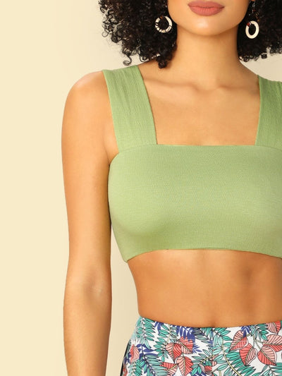 Wide<b style="color:White;"><font size="1"> -</font></b>Strap Crop Top