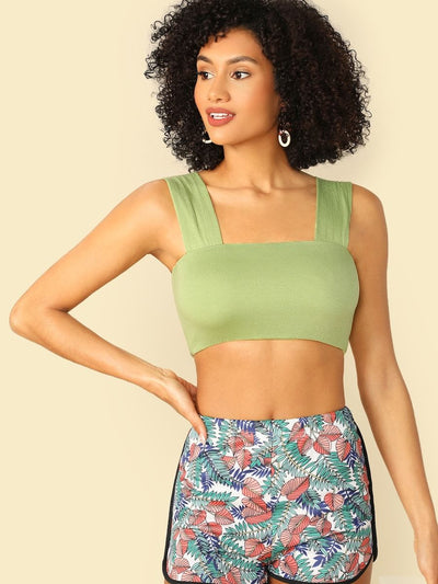 Wide<b style="color:White;"><font size="1"> -</font></b>Strap Crop Top