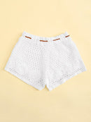 Crochet<b style="color:White;"><font size="1"> -</font></b>Drawstring Waist Shorts