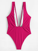 Neon <b style="color:White;"><font size="1"> -</font></b>Deep V Neck One Piece Swimsuit