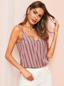 Double<b style="color:White;"><font size="1"> -</font></b>V Striped Cami Top