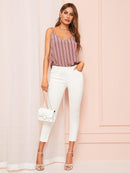 Double<b style="color:White;"><font size="1"> -</font></b>V Striped Cami Top