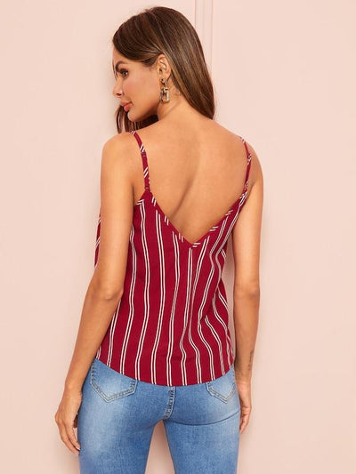 Double<b style="color:White;"><font size="1"> -</font></b>V Striped Cami Top