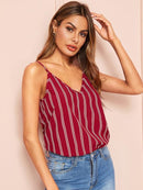 Double<b style="color:White;"><font size="1"> -</font></b>V Striped Cami Top