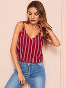 Double<b style="color:White;"><font size="1"> -</font></b>V Striped Cami Top