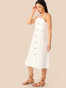 Single<b style="color:White;"><font size="1"> -</font></b>Breasted Tank Dress