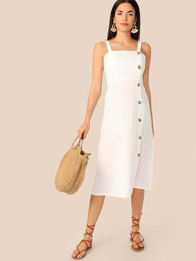 Single<b style="color:White;"><font size="1"> -</font></b>Breasted Tank Dress