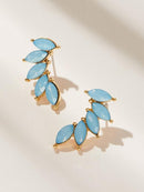 Rhinestone<b style="color:White;"><font size="1"> -</font></b>Leaf Stud Earrings 1pair