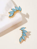 Rhinestone<b style="color:White;"><font size="1"> -</font></b>Leaf Stud Earrings 1pair