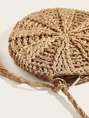 Tassel<b style="color:White;"><font size="1"> -</font></b>Detail<b style="color:White;"><font size="1"> -</font></b>Round Straw Crossbody Bag