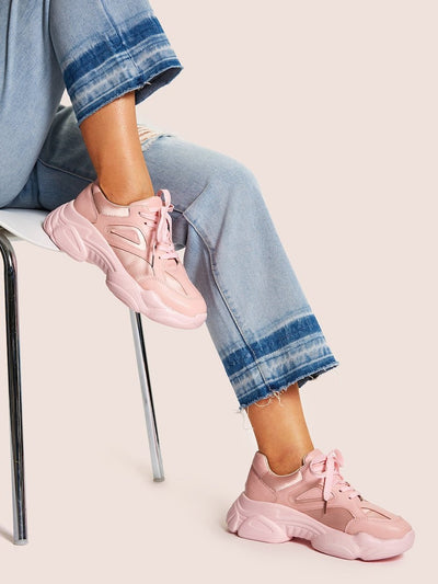 Lace-up<b style="color:White;"><font size="1"> -</font></b>Front Chunky Sole Trainers