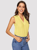 V-neck Solid Top