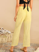 Double<b style="color:White;"><font size="1"> -</font></b>Button<b style="color:White;"><font size="1"> -</font></b>Flare Leg Crop Pants