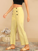 Double<b style="color:White;"><font size="1"> -</font></b>Button<b style="color:White;"><font size="1"> -</font></b>Flare Leg Crop Pants