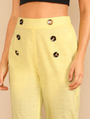 Double<b style="color:White;"><font size="1"> -</font></b>Button<b style="color:White;"><font size="1"> -</font></b>Flare Leg Crop Pants