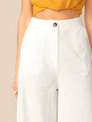 Button<b style="color:White;"><font size="1"> -</font></b>Front<b style="color:White;"><font size="1"> -</font></b>Wide Leg Crinkle Pants