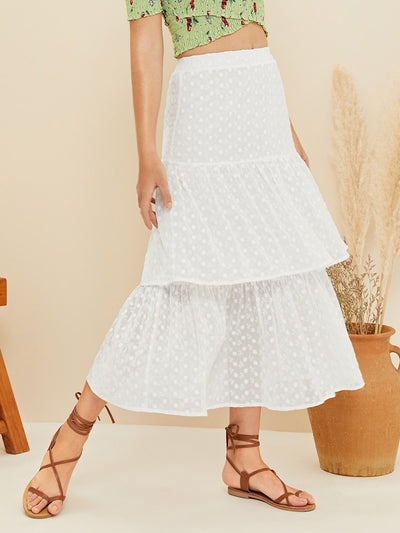 Layered<b style="color:White;"><font size="1"> -</font></b>Ruffle<b style="color:White;"><font size="1"> -</font></b>Hem Polka Dot Schiffy Skirt