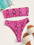 Neon<b style="color:White;"><font size="1"> -</font></b>Lime<b style="color:White;"><font size="1"> -</font></b>Snakeskin Print Bandeau Bikini Set