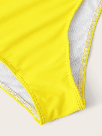 Two<b style="color:White;"><font size="1"> -</font></b>Tone<b style="color:White;"><font size="1"> -</font></b>One Shoulder One Piece Swimwear