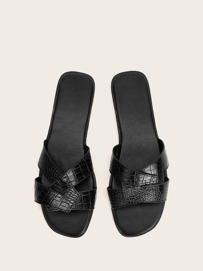 Crocodile<b style="color:White;"><font size="1"> -</font></b>Pattern Flat Slippers